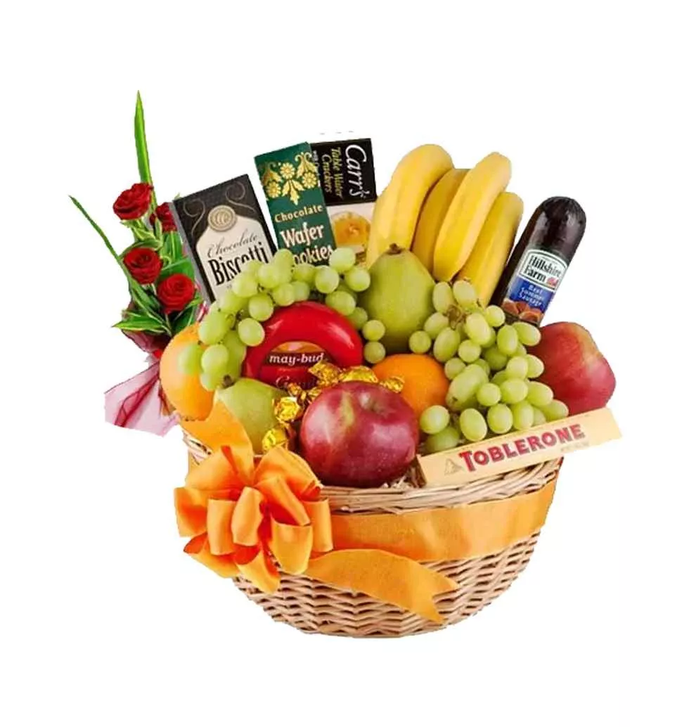 Blossoms and Bounty Gift Basket