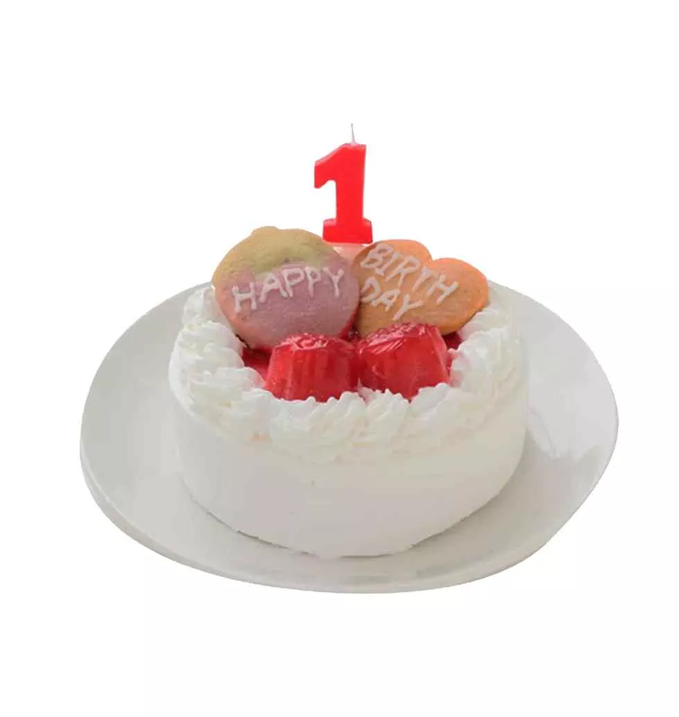 First Birthday Strawberry Cream Cake