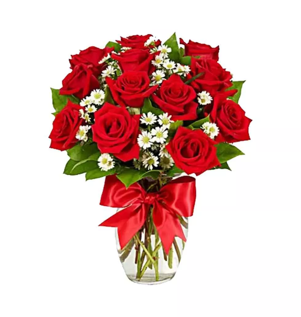 Elegant Dozen Roses Arrangement