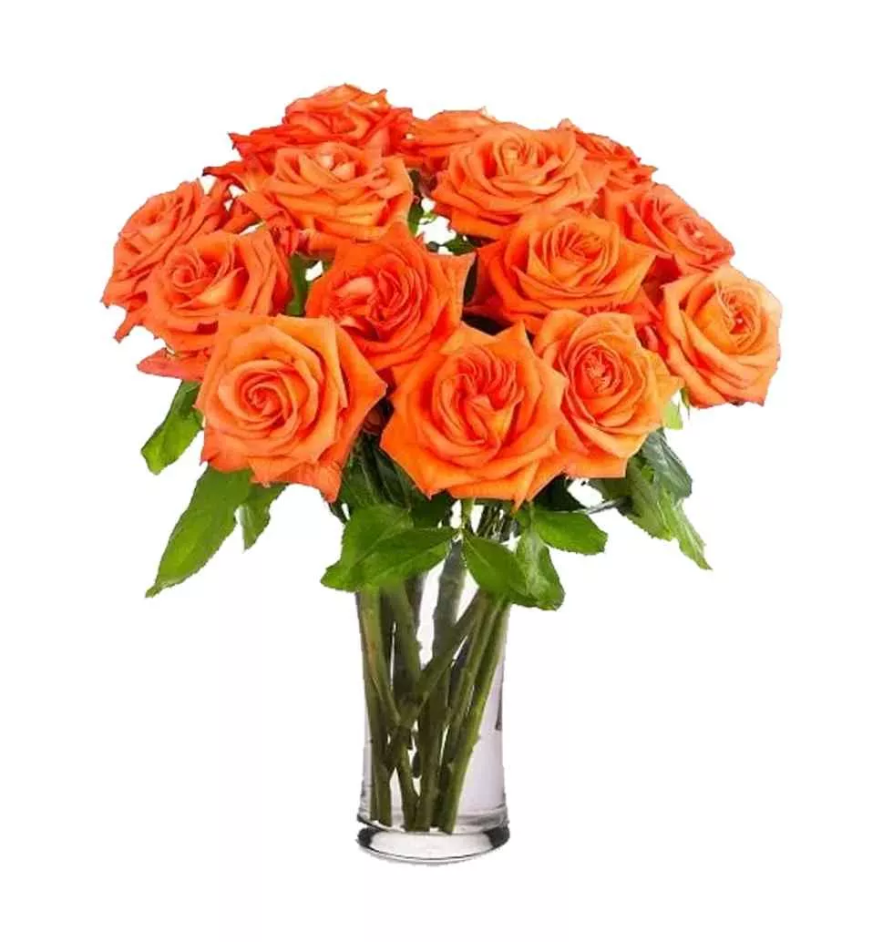 Oblong Orange Lilies Basket