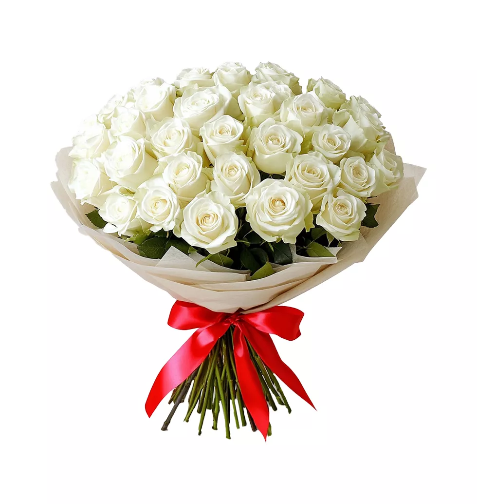 Timeless Love: 51 White Roses Bouquet